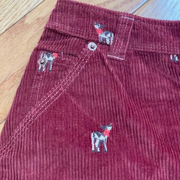 We The Free Free People FP Clifton Cord Wide Leg Jeans Rusty Red reindeer Sz 25 - Picture 15 of 16